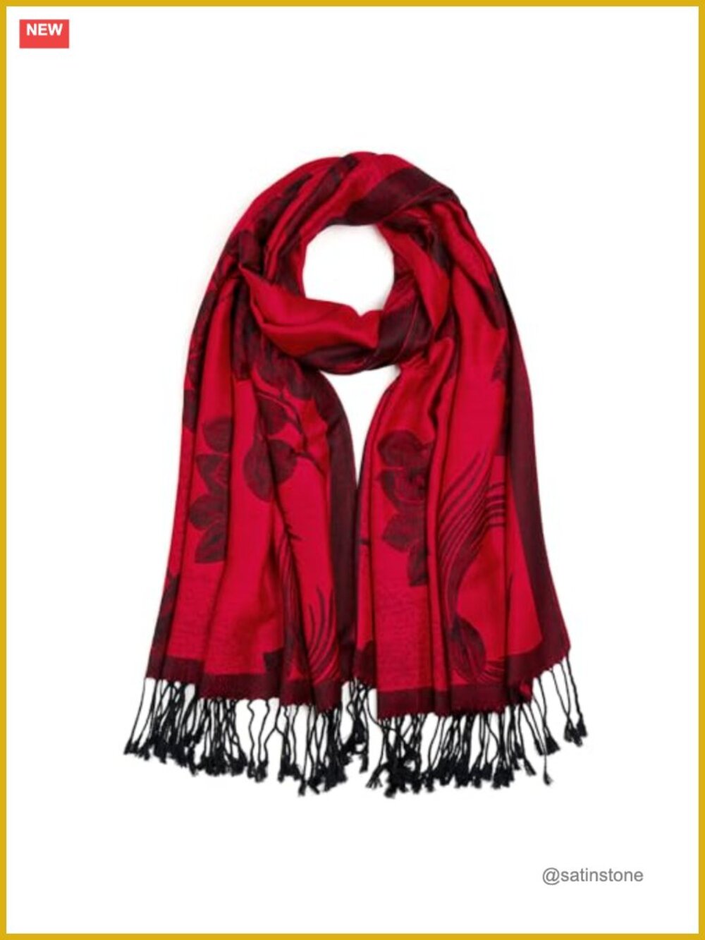 Paisley Pashmina Shawl Wrap for Women Reversible Jacquard with Fringe